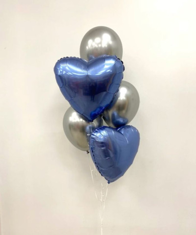 Шар Сердце фольга 18" Лазурь