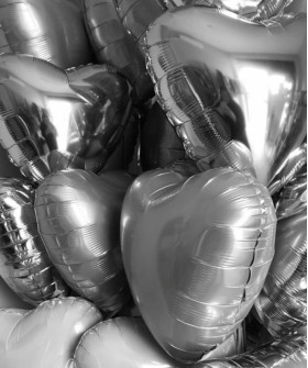 Шар фольга Сердце 18" Серебро Металл