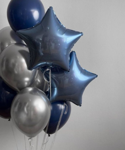 Шар фольга Звезда 18" синий сатин